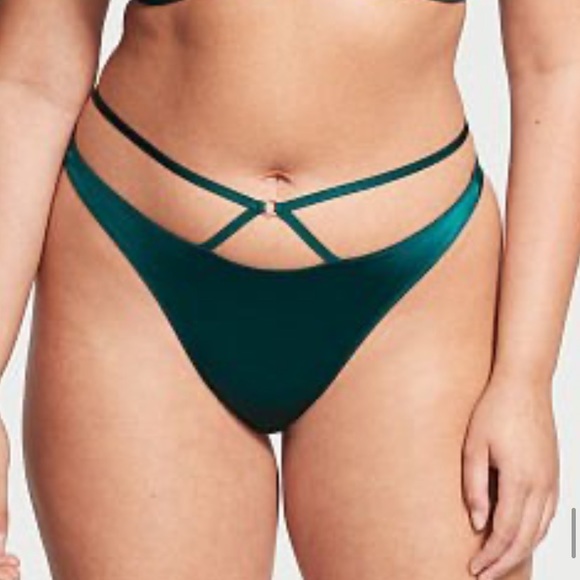 New Victoria’s Secret Very Sexy Strappy Thong Silky Smooth Satin V-String Panty - Picture 7 of 8